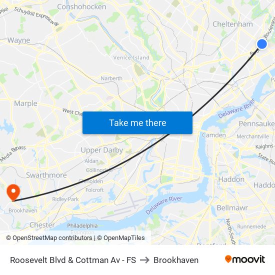 Roosevelt Blvd & Cottman Av - FS to Brookhaven map