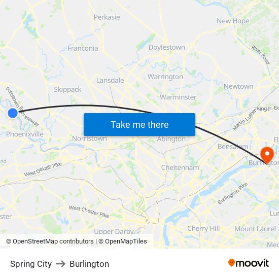 Spring City to Burlington map