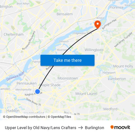 Upper Level by Old Navy/Lens Crafters to Burlington map