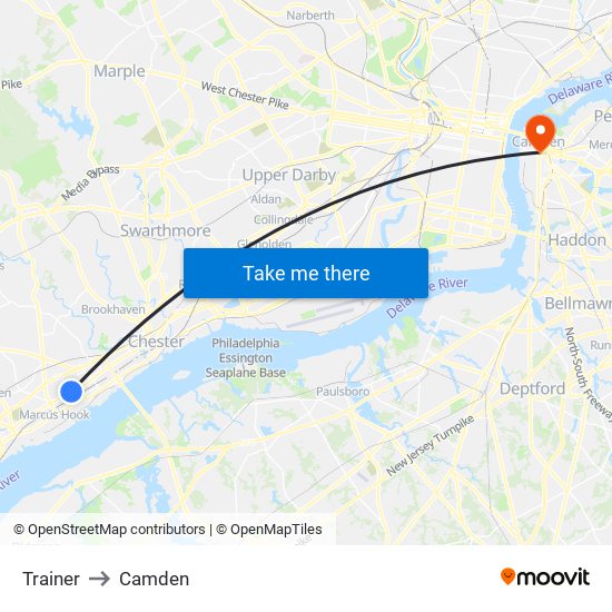 Trainer to Camden map