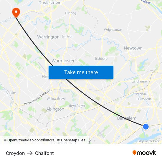 Croydon to Chalfont map