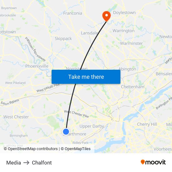 Media to Chalfont map