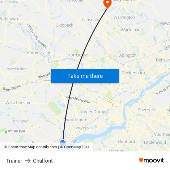 Trainer to Chalfont map