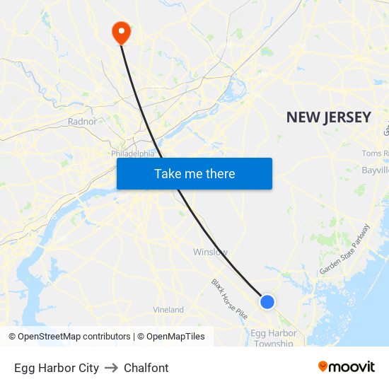 Egg Harbor City to Chalfont map