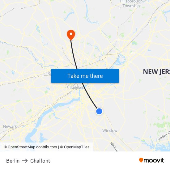 Berlin to Chalfont map