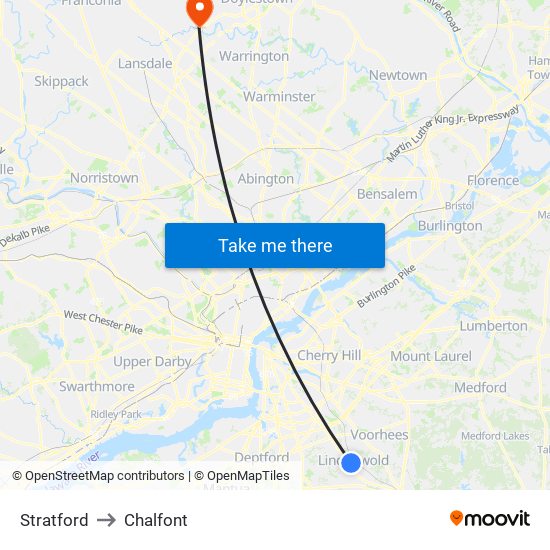 Stratford to Chalfont map