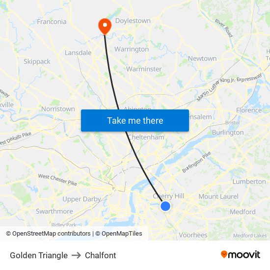 Golden Triangle to Chalfont map