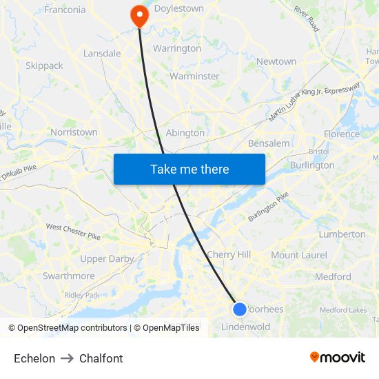 Echelon to Chalfont map