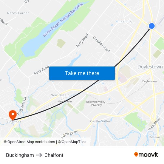 Buckingham to Chalfont map