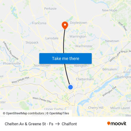 Chelten Av & Greene St - Fs to Chalfont map