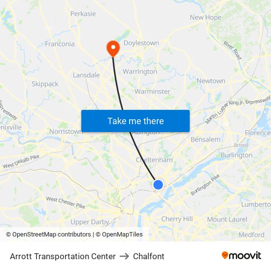 Arrott Transportation Center to Chalfont map