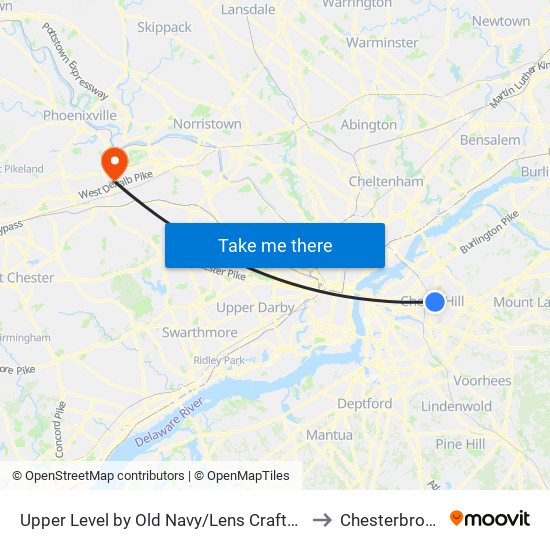 Upper Level by Old Navy/Lens Crafters to Chesterbrook map
