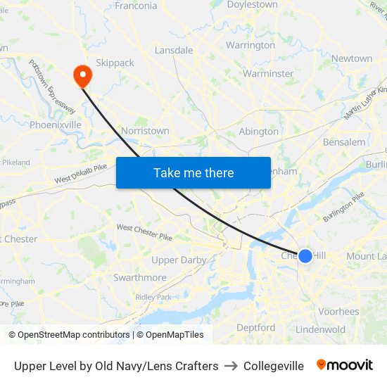 Upper Level by Old Navy/Lens Crafters to Collegeville map