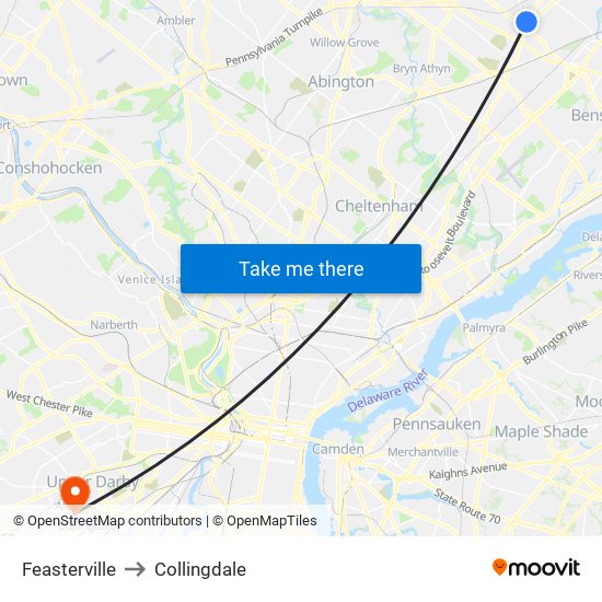 Feasterville to Collingdale map