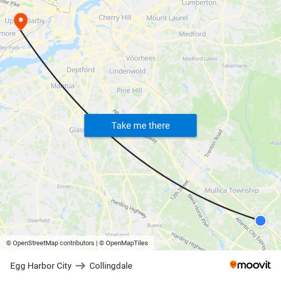 Egg Harbor City to Collingdale map