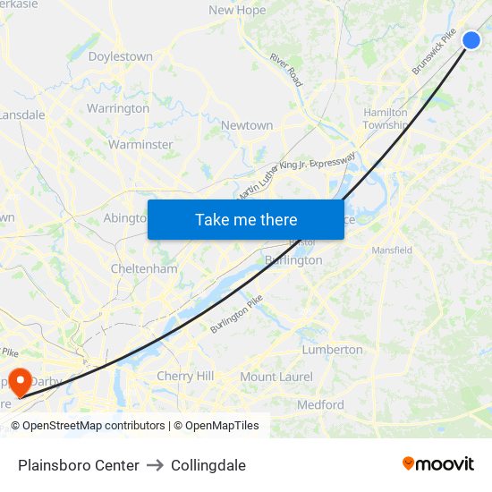 Plainsboro Center to Collingdale map
