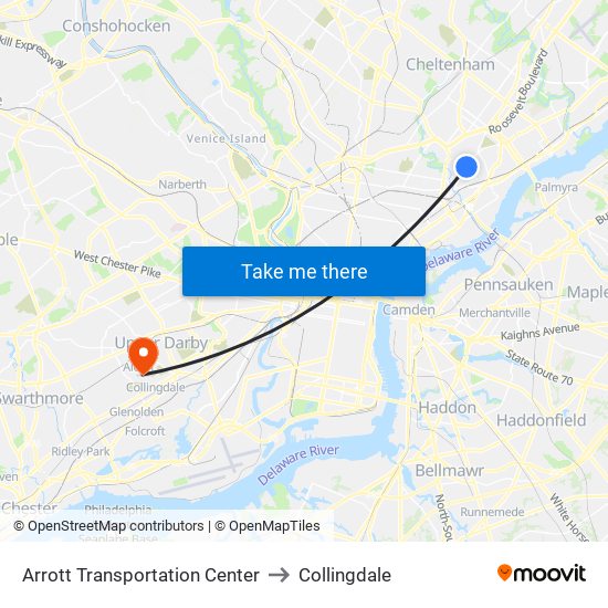 Arrott Transportation Center to Collingdale map