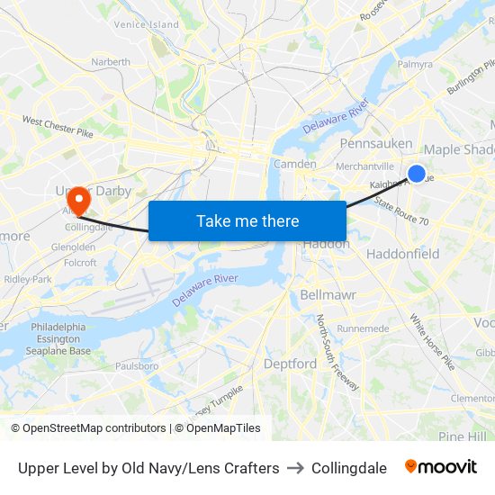 Upper Level by Old Navy/Lens Crafters to Collingdale map