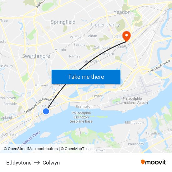 Eddystone to Colwyn map