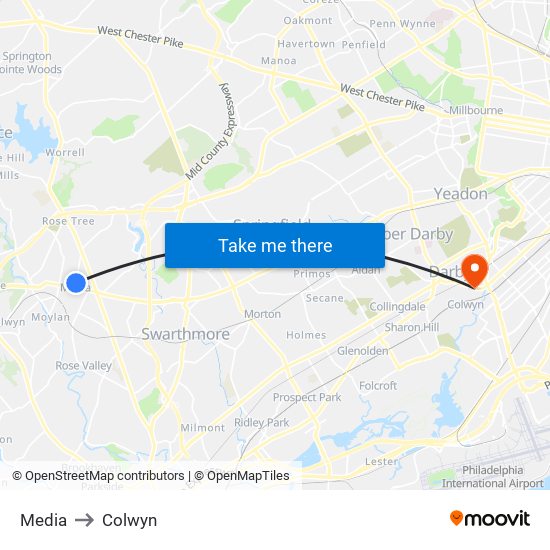 Media to Colwyn map