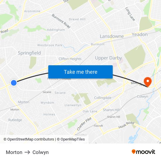 Morton to Colwyn map