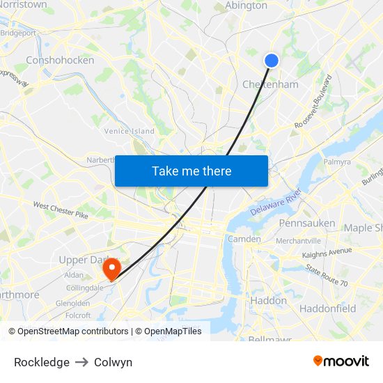 Rockledge to Colwyn map