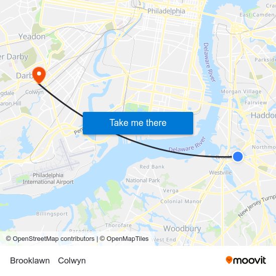 Brooklawn to Colwyn map