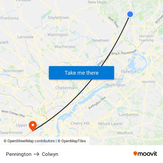 Pennington to Colwyn map