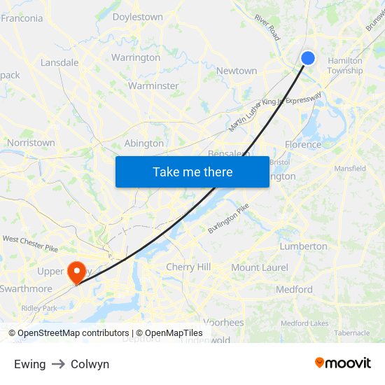 Ewing to Colwyn map