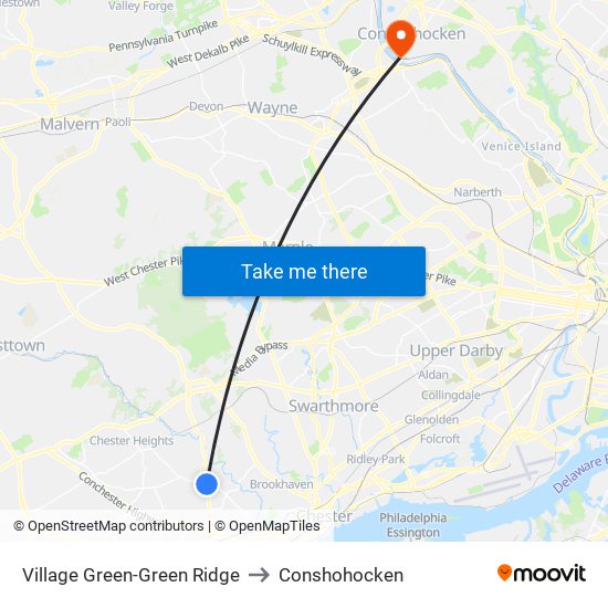 Village Green-Green Ridge to Conshohocken map