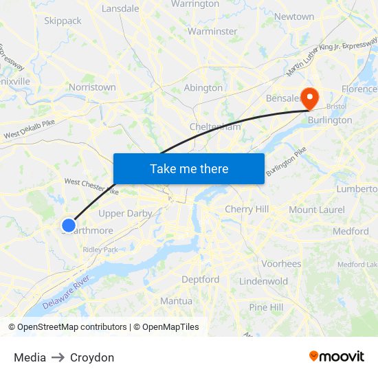 Media to Croydon map