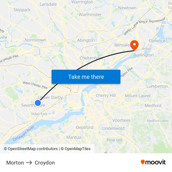 Morton to Croydon map