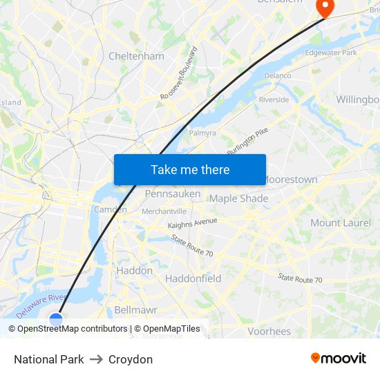 National Park to Croydon map