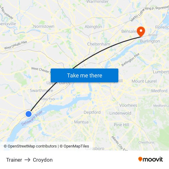 Trainer to Croydon map