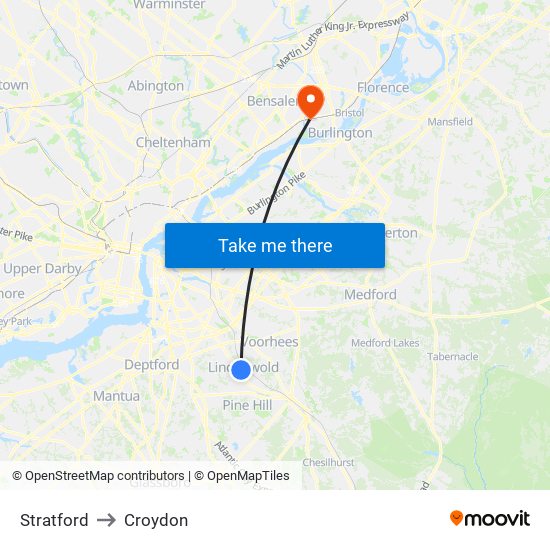 Stratford to Croydon map