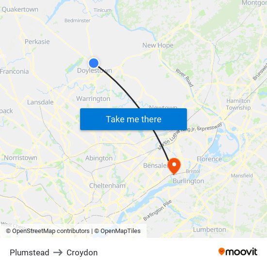 Plumstead to Croydon map