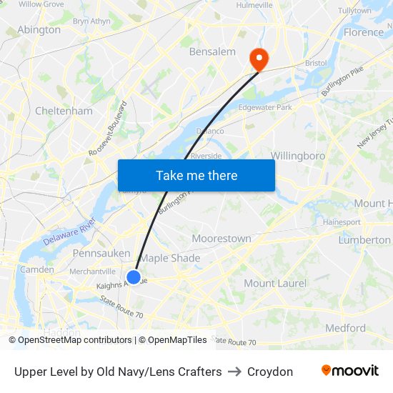 Upper Level by Old Navy/Lens Crafters to Croydon map