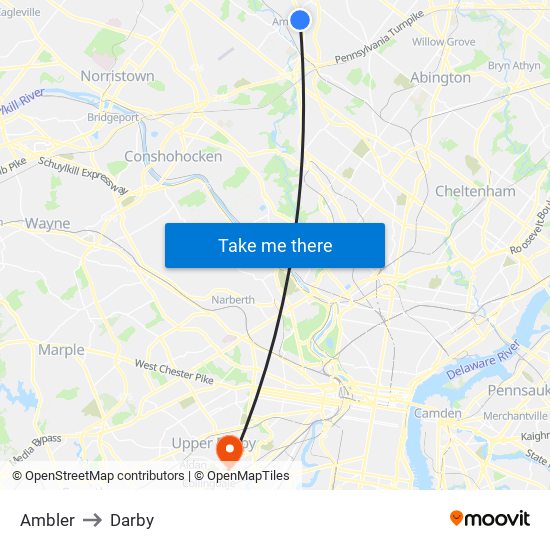 Ambler to Darby map