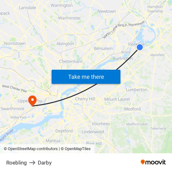 Roebling to Darby map