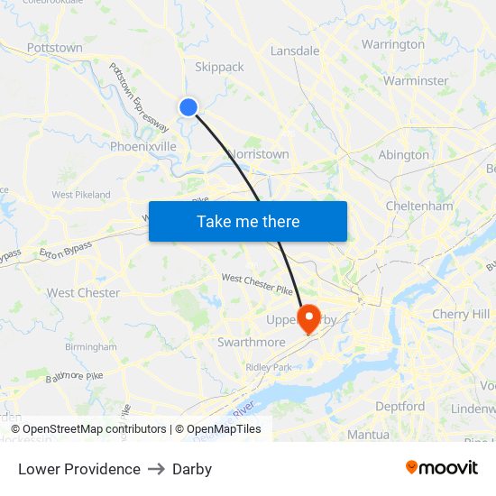 Lower Providence to Darby map