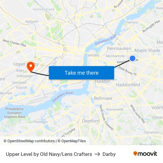 Upper Level by Old Navy/Lens Crafters to Darby map