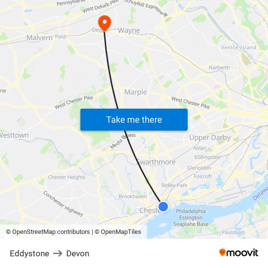 Eddystone to Devon map