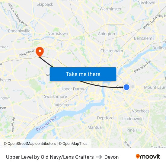 Upper Level by Old Navy/Lens Crafters to Devon map