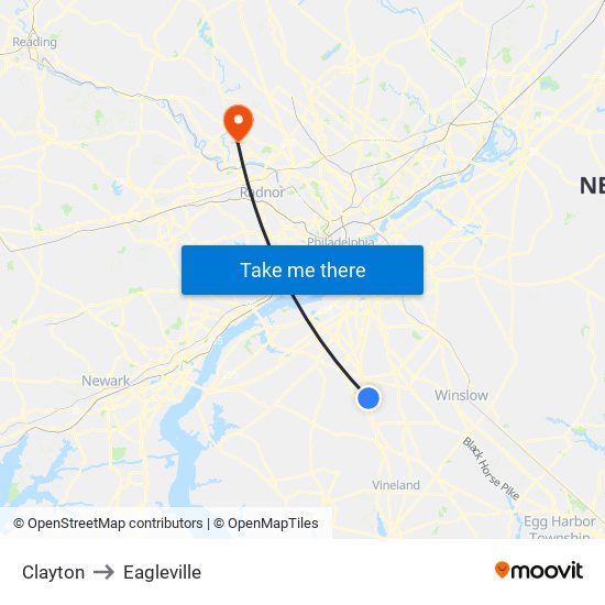 Clayton to Eagleville map