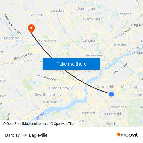 Barclay to Eagleville map