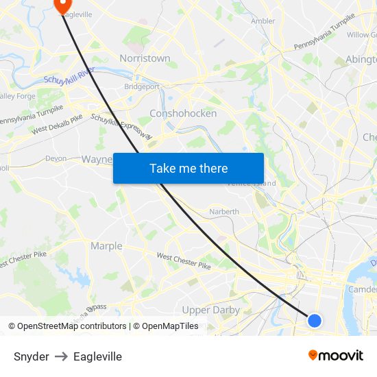 Snyder to Eagleville map