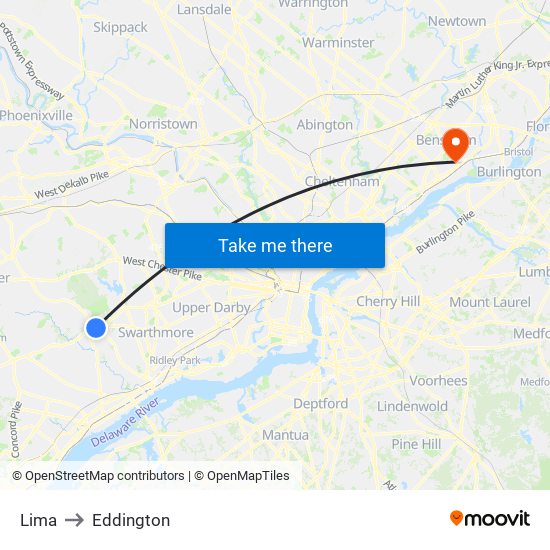 Lima to Eddington map