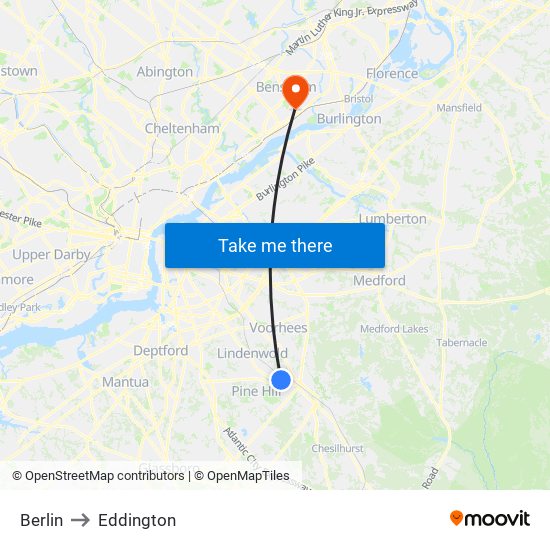 Berlin to Eddington map