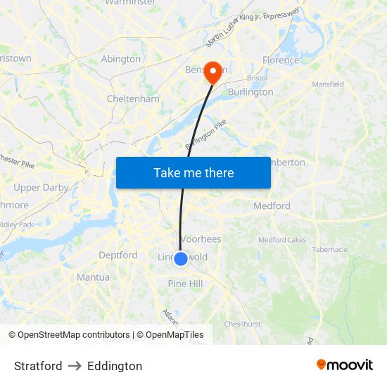 Stratford to Eddington map