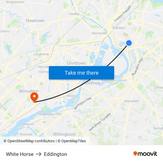 White Horse to Eddington map